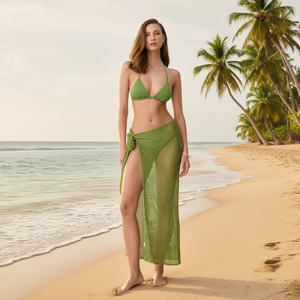 Costume da bagno intero HDJ verde floreale con controllo pancia, taglie forti, allacciatura all'americana e inserti in mesh, per donna - Product Image 2