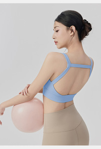 Nouveautés Mode Soutien-gorge de yoga en tissu nylon spandex respirant extensible dans les 4 sens de couleur <span class=keywords><strong>violette</strong></span> à dos nu Ventes chaudes - Product Image 2