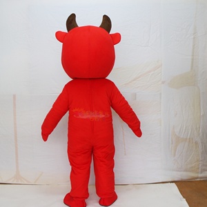Costume de mascotte de vache <span class=keywords><strong>Red</strong></span> <span class=keywords><strong>Bull</strong></span> Animal en peluche drôle sur mesure déguisement adulte déguisement publicité Promotion fête Costume de mascotte à vendre - Product Image 3