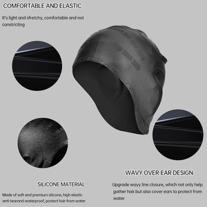 Gorro <span class=keywords><strong>de</strong></span> natación elástico, gorro deportivo <span class=keywords><strong>de</strong></span> silicona <span class=keywords><strong>para</strong></span> nadar, gorro <span class=keywords><strong>protector</strong></span> <span class=keywords><strong>de</strong></span> orejas cómodo elástico <span class=keywords><strong>para</strong></span> el cabello <span class=keywords><strong>para</strong></span> <span class=keywords><strong>piscina</strong></span> - Product Image 3