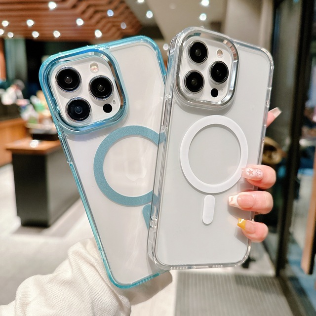Trendy Magnetic Suction Transparent Wireless Charge Case for iPhone 17 Air 17 16 15 Pro Max 17E 16E Shockproof TPU+PC Cover