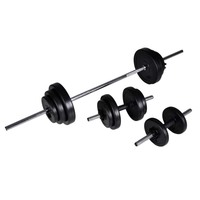 Ensemble d'haltères en ciment réglables et portables de 50 kg, 2 poignées de barre, 16 disques de musculation, construction en acier chromé, unisexe, fitness