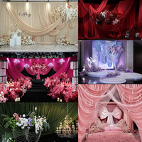 Tissu extensible en spandex effet soie ondulée pour plafond, drapé de rideau blanc, rouge, rose, noir, bleu pour la décoration de tentes d'événements et de mariages