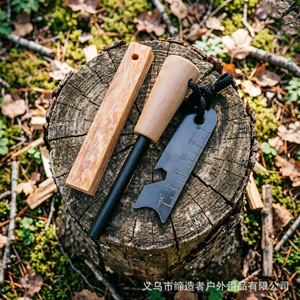 Bâton de magnésium avec manche en bois 50 mm, allume-feu de survie, outil de camping en plein air - Product Image 2