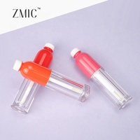 Tubos de Brillo Labial de 4.5ml, Diseño Atractivo, Tubo de Plástico con Tapa Rosa de 5.5ml para el Mercado Juvenil