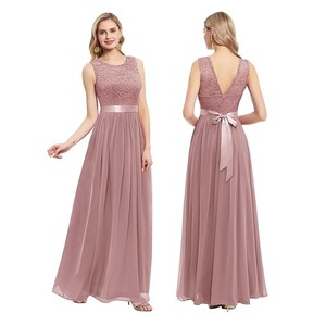 Precio de fábrica <span class=keywords><strong>barato</strong></span> sin mangas de talla grande rojo otoño <span class=keywords><strong>vestido</strong></span> de invitados de boda señoras mujeres playa drapeado encaje gasa Natural - Product Image 6