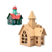 Kit de Casa de cartón de jengibre para niños, decoraciones de Navidad, bricolaje, decoración de escritorio