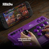 Manette Arcade 8Bitdo V3 pour Switch2/Steam, 3 modes (BT, 2.4G, USB filaire), Manette de Combat, Violet 80FE02