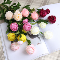 AL-5927 Nouveauté Fleurs de lotus artificielles en tissu de soie à 3 têtes 43CM Fleur de lotus pour mariage