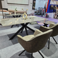 Ensemble de table à manger populaire pour la maison, design moderne, table ronde bon marché, chaises de salle à manger contemporaines