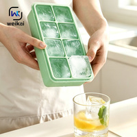 Grand moule à glaçons à dissolution lente en silicone sans BPA, plateau à glaçons personnalisable avec logo pour whisky, bourbon et usage en bar