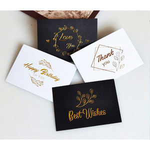 Cartes en papier <span class=keywords><strong>de</strong></span> haute qualité en gros noir merci je t'aime estampage <span class=keywords><strong>à</strong></span> chaud <span class=keywords><strong>carte</strong></span>-cadeau personnalisée - Product Image 5