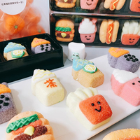 Best verkochte halal fruit smaak marshmallow fastfood frietjes burger milk tea vorm zachte zoete suikerspin