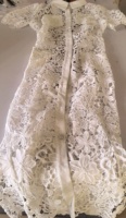 Robe d'été élégante pour femme, coupe midi trapèze, col rabattu, manches courtes, boutons en strass, ceinture à la taille, robe en dentelle avec débardeur intégré