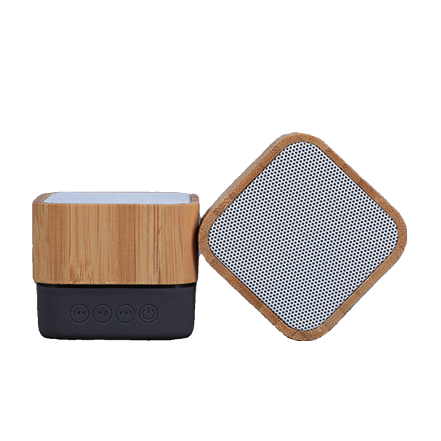 Custom Logo Eco-Friendly Bamboo Portable Wireless for 5.0 Speaker with RGB LED Lighting for Promotional Gifts