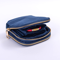 Pochette de rangement pour bijoux en velours carrée pliable anti-poussière avec fermeture éclair, personnalisable avec logo promotionnel, sac cadeau