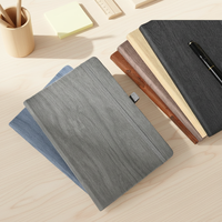 Carnet A5 en similicuir grain de bois, couverture rigide, impression UV personnalisée, fermeture élastique, attache stylo, 100 feuilles, cadeau, vente en gros