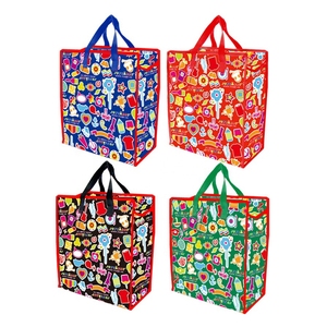 Châu Phi Thị Trường Tái Chế Nhiều Lớp Nhựa Giá Rẻ Thời Trang Đầy Màu Sắc Mô Hình In Dây Kéo Pp Dệt Túi Mua Sắm - Product Image 2