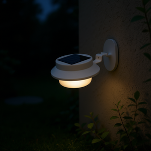 Lampe solaire de jardin en plastique blanc, petite, à LED, à fixation murale, IP65, durable, garantie de 2 ans - Product Image 2