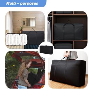 Custom Logo Sturdy 180L Extra Large Waterproof 600D Oxford Underbed <b>Box</b> Packing <b>Moving</b> Bags for Bedding Duvets Clothes - Product Image 5