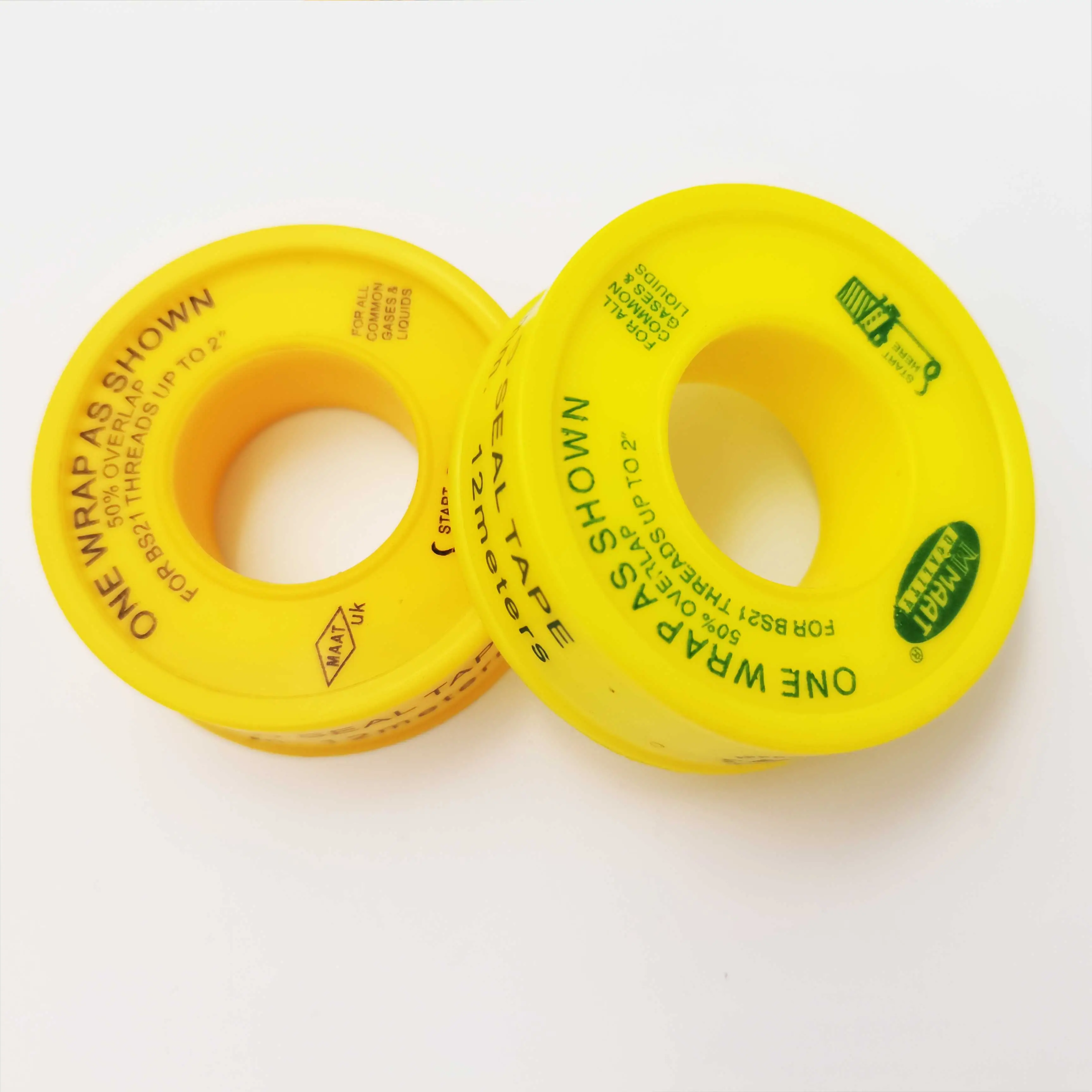 Plastic Loodgieter Draad Afdichting Tape Ontwerp Goede Kwaliteit Ptfe Nieuwe Waterdichte Kartonnen Pakket Injectie Geit Wit Gieten 2 Stuks 12Mm