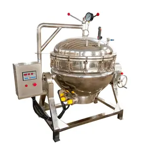 غلاية الطبخ الأوتوماتيكية الصناعية المصنوعة من الفولاذ المقاوم للصدأ بسعة 100 لتر - 500 لتر غلاية مزودة بحامل بخار