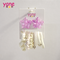 Ensemble d'accessoires capillaires mignons : mini pinces à cheveux fleuries et chouchous en tissu doux – Lot de 10 pièces – Vente en gros – Usine FAMA