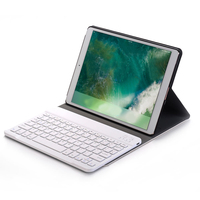 Keyboard Nirkabel dengan Casing Dudukan Kulit untuk iPad, Samsung, Huawei