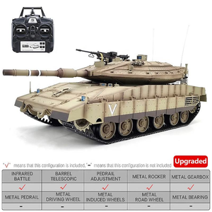 1/16 Henglong 3958 ISR <span class=keywords><strong>Merkava</strong></span> Mk IV ตีนตะขาบ CNC โลหะ2.4G ควันการต่อสู้ IR เสียง RTR การควบคุมระยะไกลของเล่นรถถังทหาร RC - Product Image 4