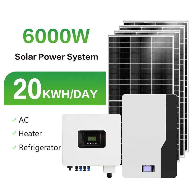 EnergyCreative EU Free Shipping 6KW 10KW 20KW 30KW Half Cells 182mm Solar Panels Cells 48V Lifepo4 Battery Solar Energy System