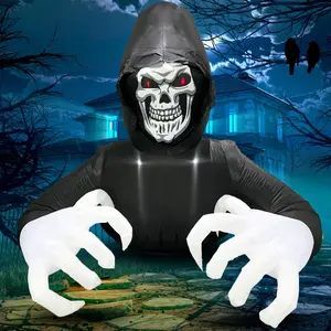 6FT 72inch Giant Inflatable Halloween Decoration Inflatable Death Decoration Outdoor With LED Lights Red Eyes Lighted