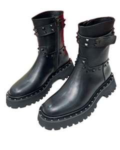 Bottes Chelsea avec logo personnalisé de haute qualité pour femmes chaussures de cheville en cuir véritable noir pour l'hiver Style formel classique - Product Image 5