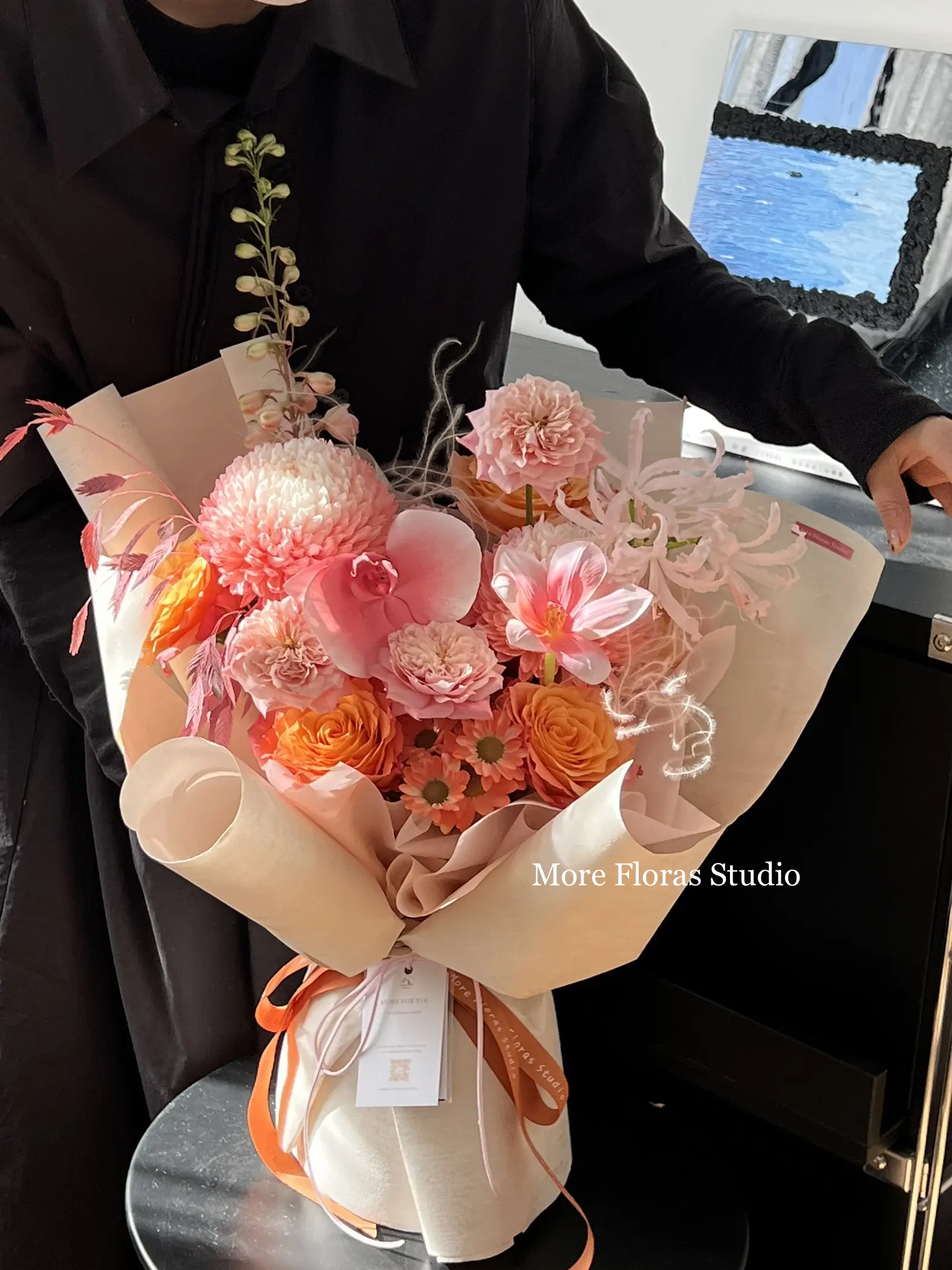 Valentine's Day series bronze gilt paper Fenghua paper Autumn and winter flowers packaging bouquet materials flower art flower