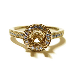 Bagues de fiançailles et de mariage personnalisées en or blanc 18 carats avec pavé de diamants véritables, style classique, pour femme - Product Image 2