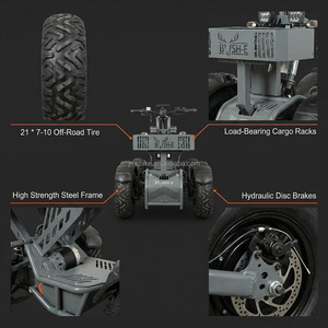 Certifié CE 60V 50Ah 8000W Scooter électrique 21 pouces 4 roues double suspension puissant 10000W adultes tout-terrain - Product Image 3