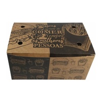 Papier Kraft résistant à la graisse, boîte à emporter pour aliments rapides, récipient à emporter pour poulet frit croustillant, boîte d'emballage avec Logo