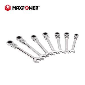 Catraca de Combinação de Cabeça Flexível Métrica para Serviço Pesado com Engrenagem de 72 Dentes, Chave de Ferramenta Catraca Preta - Product Image 2