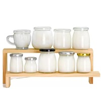 Pot en verre de qualité alimentaire pour pudding, yaourt, mini-lait, gelée, confiture, dessert, avec couvercle en plastique, logo personnalisé