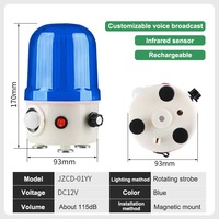 JZCN PIR Sensor Gerak Alarm 115dB Suara Cahaya Deteksi Manusia Inframerah Hisap Magnetik Strobo Berputar Keamanan Toko