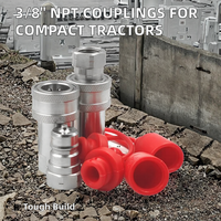 Raccords rapides bidirectionnels GUTE 3/8 pouce NPT pour tracteur compact, hydraulique, 3ème fonction, jusqu'à 5000 PSI