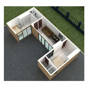 U-shaped new design house prefabricated modular container house removable house