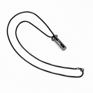 LIVE4U 316 مجوهرات من صلب لا يصدأ اسطوانة شريط عمودي شكل قلادة ذات شكل جرة الإحراق قلادة - Product Image 5