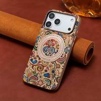 Étui de téléphone magnétique vintage en liège de style bohème, personnalisé, avec béquille rotative, compatible avec les séries Apple, directement de l'usine ODM