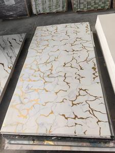 Panneaux muraux modernes en PVC très brillants aspect marbré insonorisés géométriques imperméables écologiques pour le salon des hôtels - Product Image 3