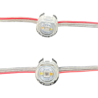 50 Pixels DC12V WS2805 RGBIC + CCT 5 couleurs 2cm Module LED adressable rond 3Pin fil clair