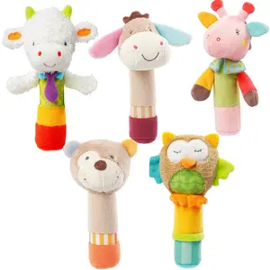 Новые милые плюшевые игрушки-погремушки, дешевые забавные детские игрушки с животными