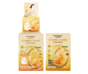 Fournisseur chinois en gros, étiquette privée Kiss Beauty, logo personnalisé, <span class=keywords><strong>masque</strong></span> hydratant éclatant à la vitamine C - Product Image 1