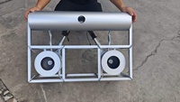 Cuisinière commerciale à double brûleur en acier au carbone pour huile usagée, robuste, avec support