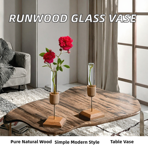 Vases en bois transparents de petite taille, décoratifs, modernes, en matériaux naturels écologiques de haute qualité, pour la maison et le bureau, par Runwood Creative Home. - Product Image 2