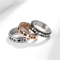 Bague Fidget Spinner Rotative en Acier Inoxydable – Design Étoile, Lune, Cœur Doré, Bijou Anti-Stress, Cadeau de Mariage, Fiançailles, Fête